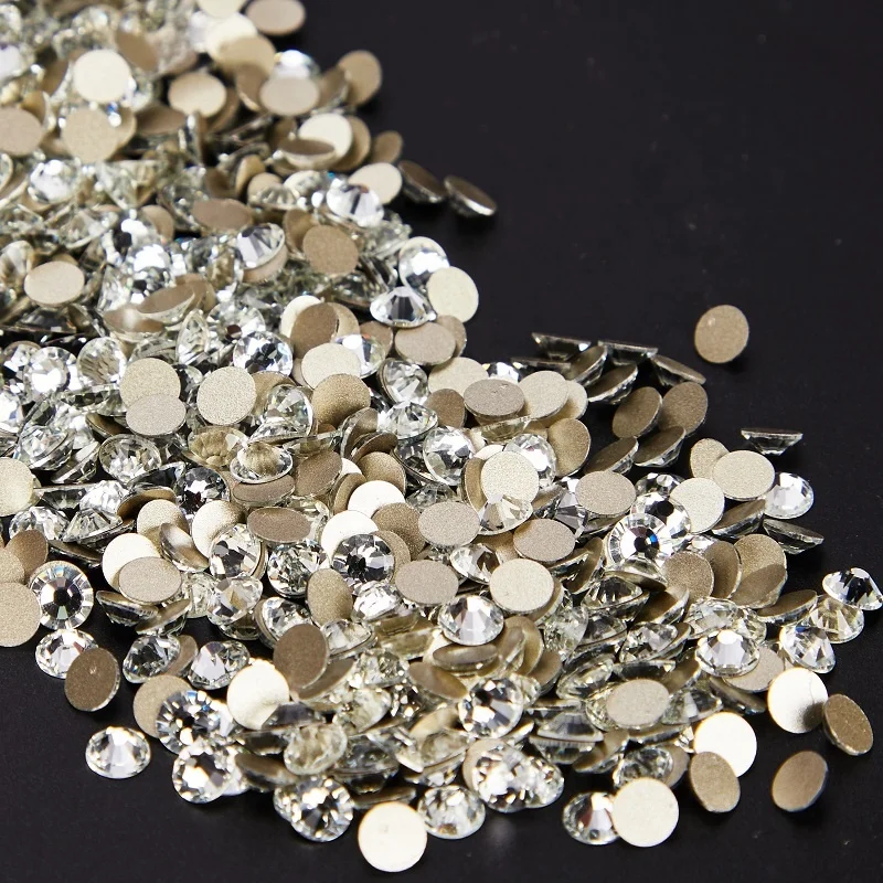 

high quality round gold flatback rhinestones SS30 SS34 nail art rhinestone Factory direct sale