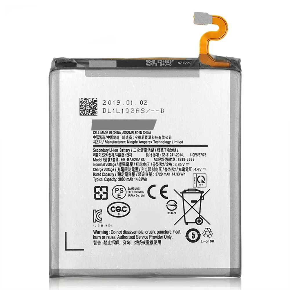 

For Samsung EB-BA920ABU Original Battery For Samsung Galaxy A9s A9200 2018 version A9 A920F Replacement Phone Battery 3800mAh
