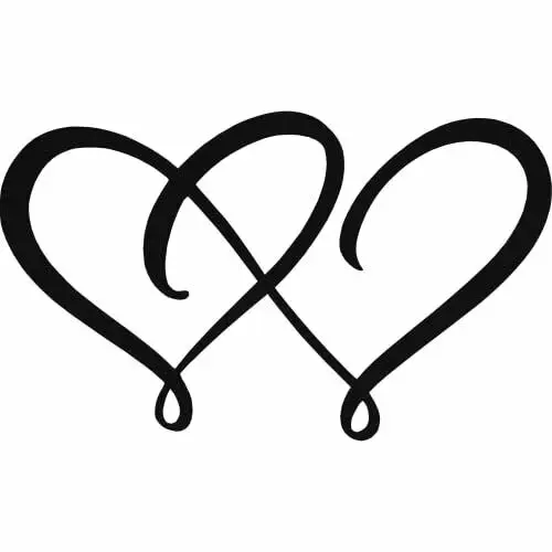 

YinfaMetal Wall Art - Double Heart - Metal Wall Art - Black
