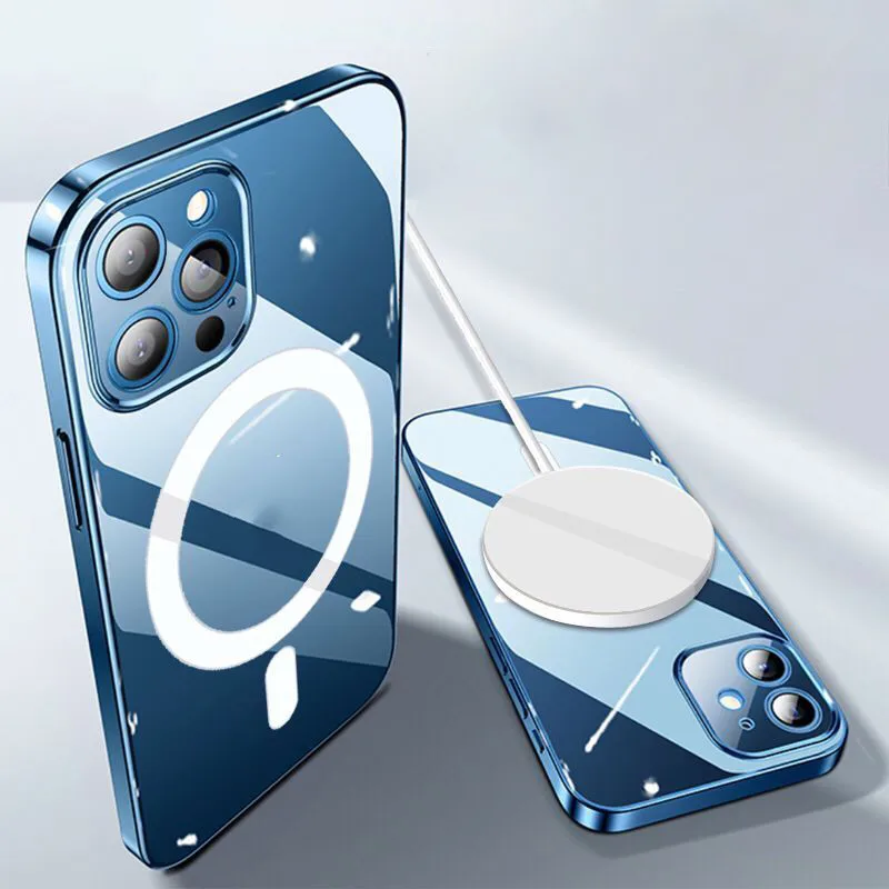 

Wholesale price Luxury Clear Waterproof Tpu Pc Transparent Magnetic Cell Phone cover Case For Iphone 12 Pro Max