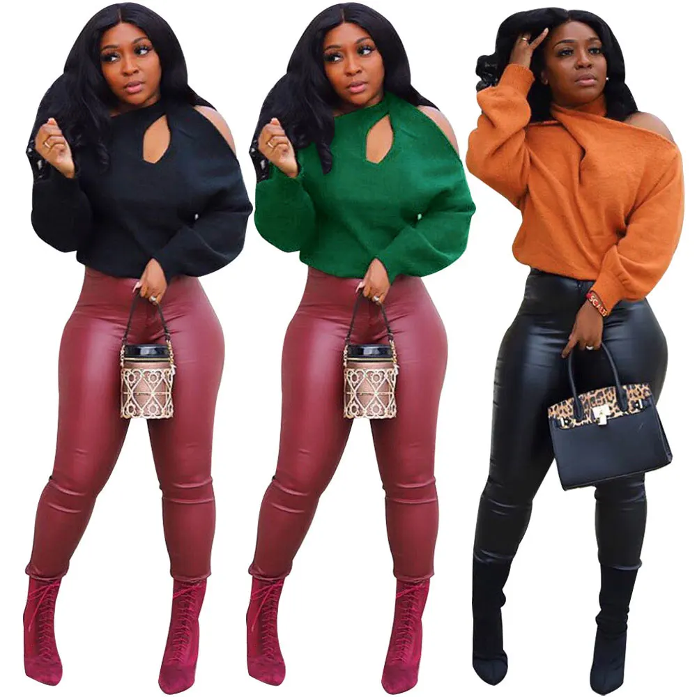 

20309-MX51 latest winter spring halter design women sweater 2020