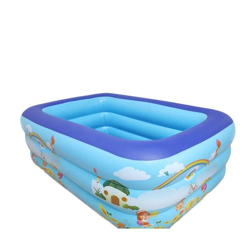 

Children baby swimming pool extra-large thickened baby children adult inflatable swimming pool family bath bucket bath basin, Blue