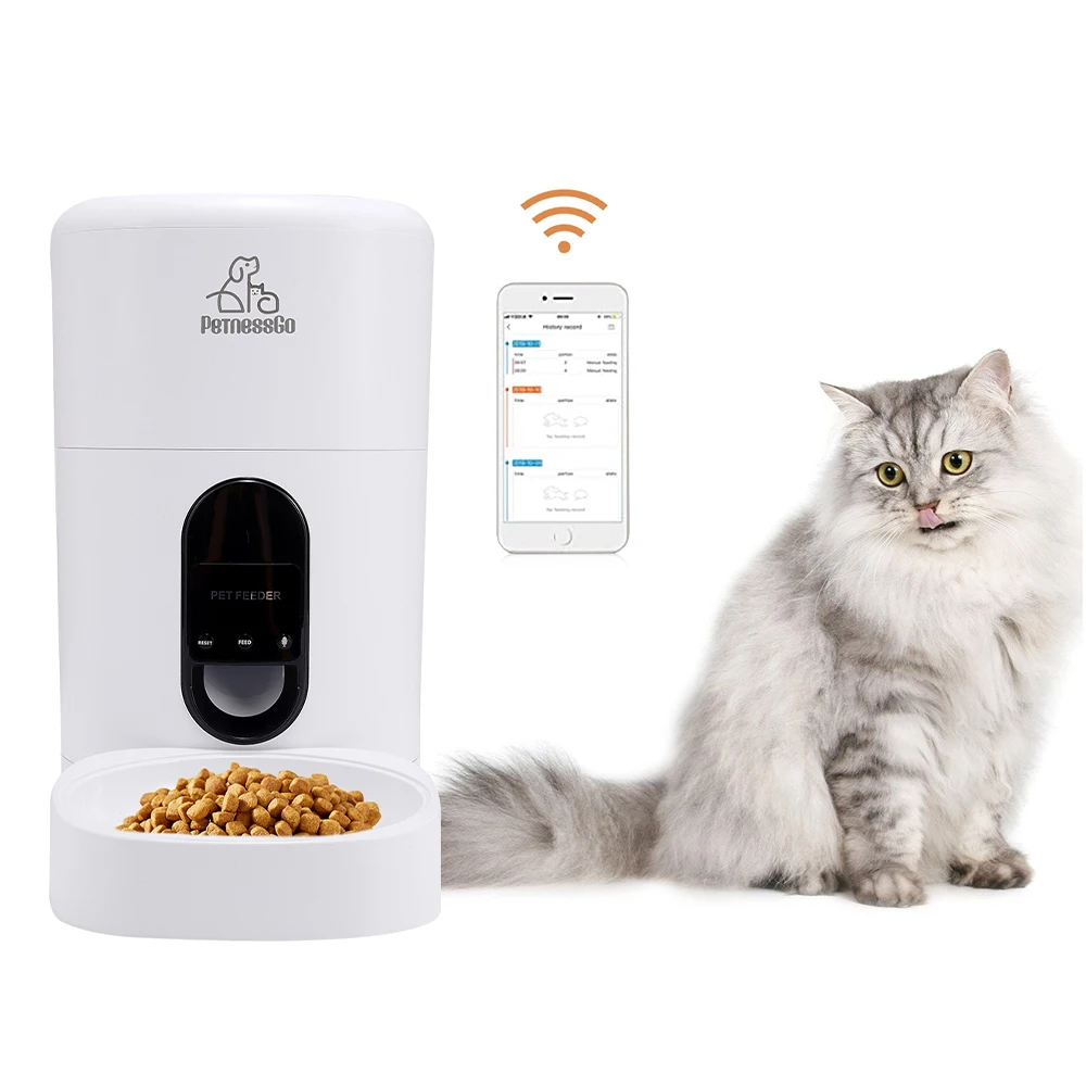 

Support Samples Smart Wifi Remote Control Pet Feeder Microchip Automatic Dog Pet Bowls Food Feeder, White