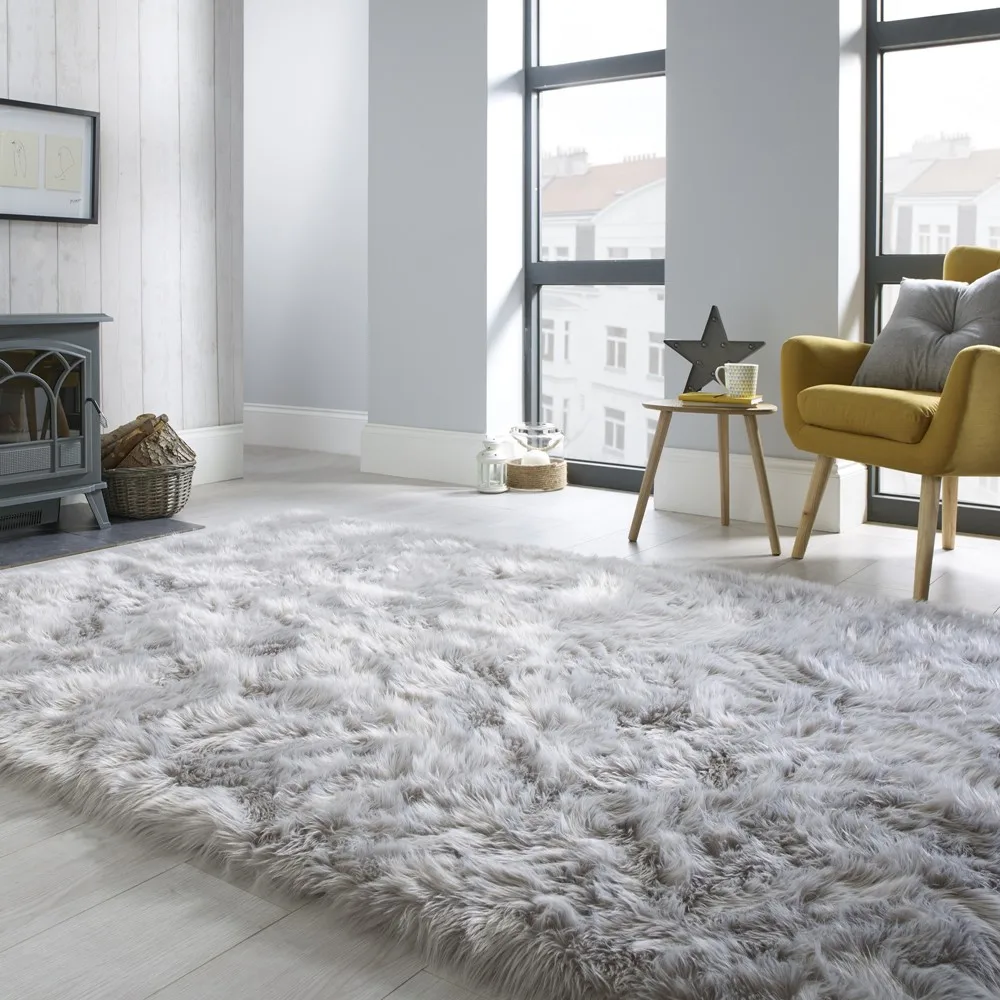 

New developing furry artificial fox fur style shaggy faux fur rugs for living room chair cover area decoration