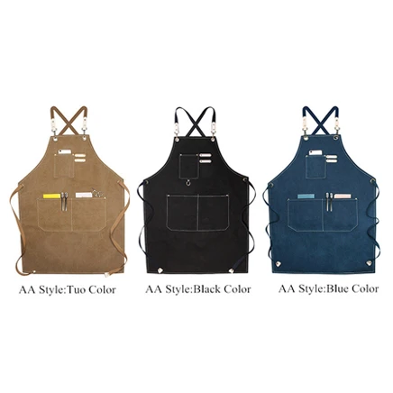 

Sleeveless Waterproof Apron For Coffee Shop,Mens Customized Logo Canvas Apron, Can be customized