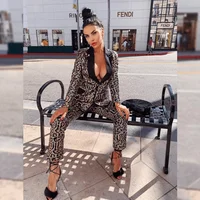 

A3233 Migo 2020 New Style Gold Sequin 2 Pieces Long Sleeve Top And Pants Suits For Women Wear