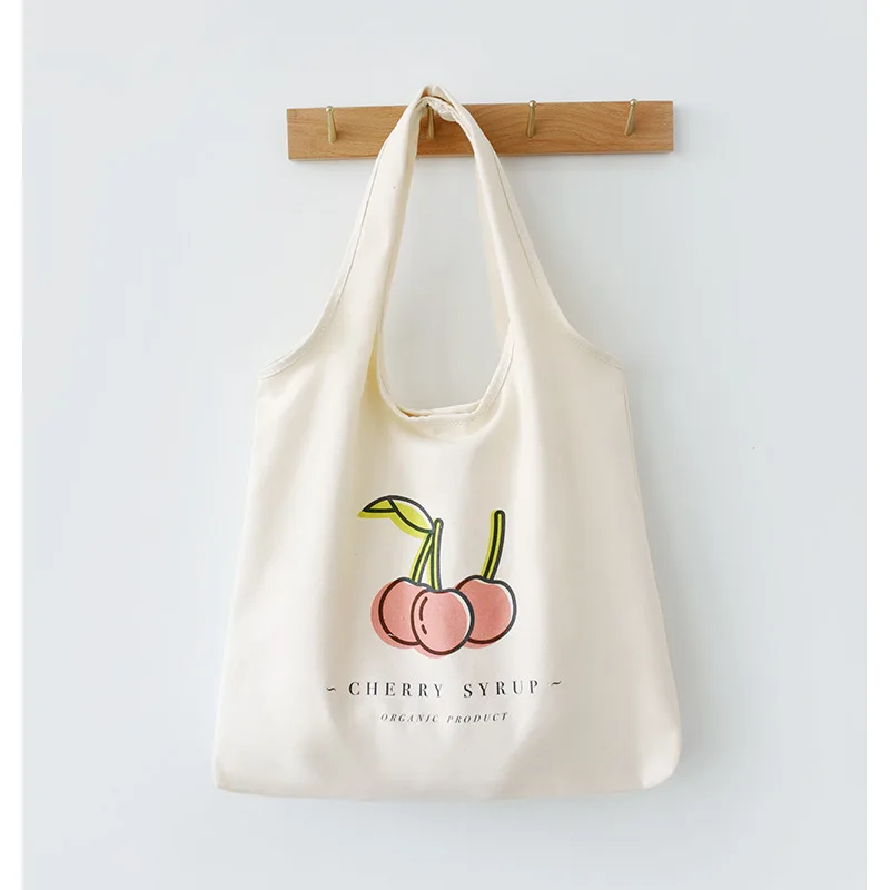 

Original canvas bag ladies shoulder bag ins Korean version of printed art tote bag custom logo