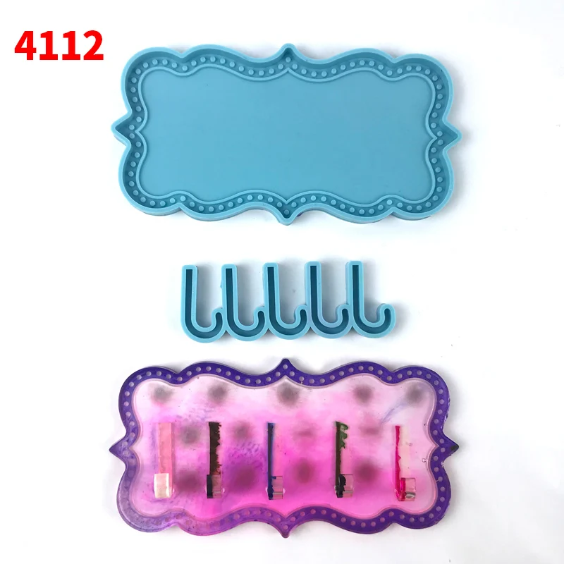

4112 key holder key rack door wall hanging by a set silicone mold, Random