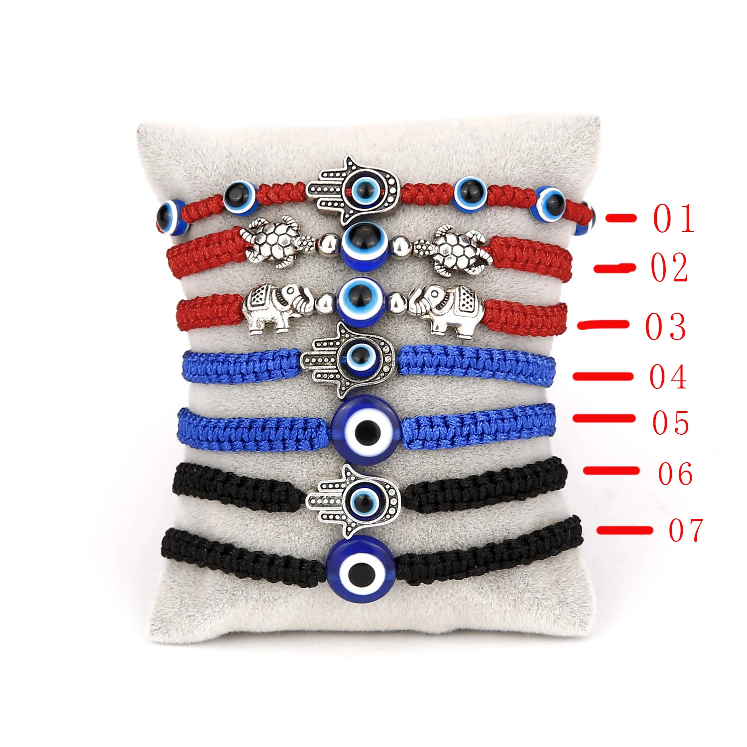 

Children Hot Selling New Born Baby's Good Luck Blue Evil Eye Multi Color String Bracelets for Kids