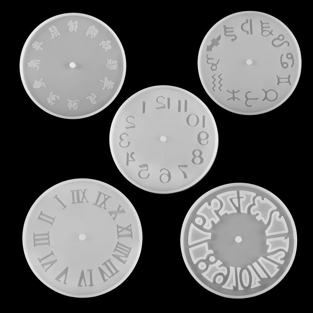 

1pcs Zodiac constellation figure Arabic Numerals Clock Silicone Mold Handmade Crafts Clock Epoxy Resin Molds For Jewelry Making, As shown