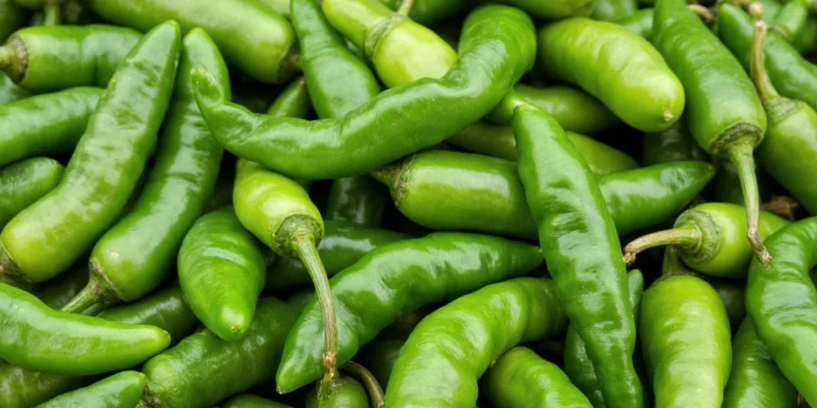 Various types of green chiles