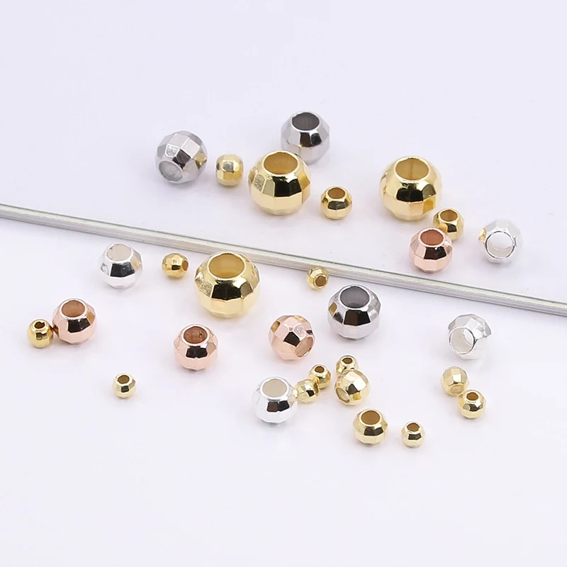 

Wholesale 925 sterling silver accessory fixed laser bead in different plated color for bracelet making