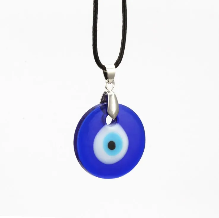 

Turkish Evil Protection Amulet Eye Necklace Blue Glass Eyes Lucky Charm Pendant Necklace Unisex Jewelry, Picture shows