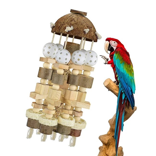 

Original Parrot New Style Pet Medium Large Funny Eco-Friendly Wooden Gnaw Smart Birds Bird Toys Bird Chewing Toy