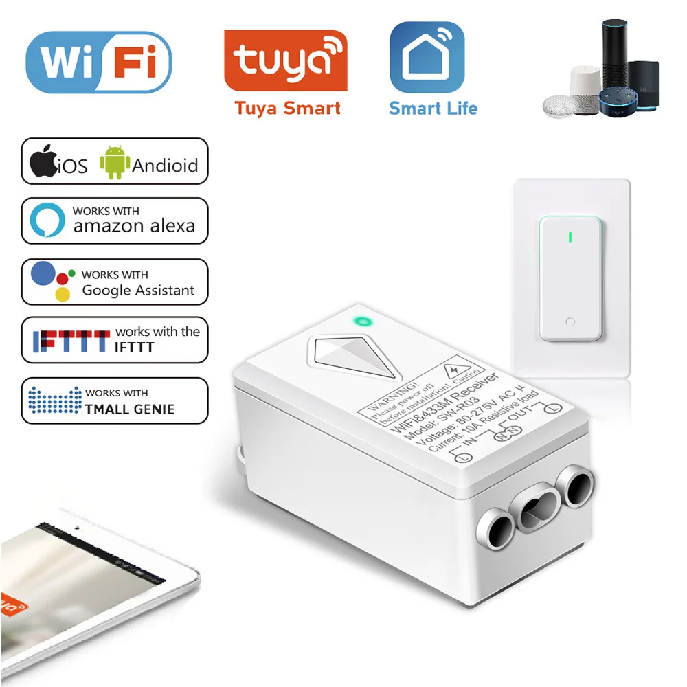 

Practical Hot Sale smart switch APP remote control smart switch wifi alexa tuya voice control wireless smart switch