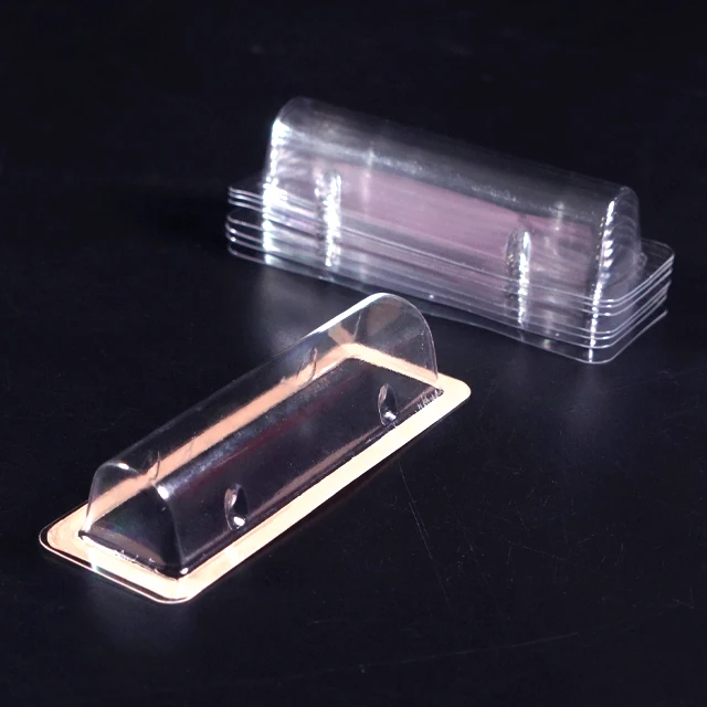 

Clear plastic chapstick holder blister packaging tray lip balm pouch with edhesive