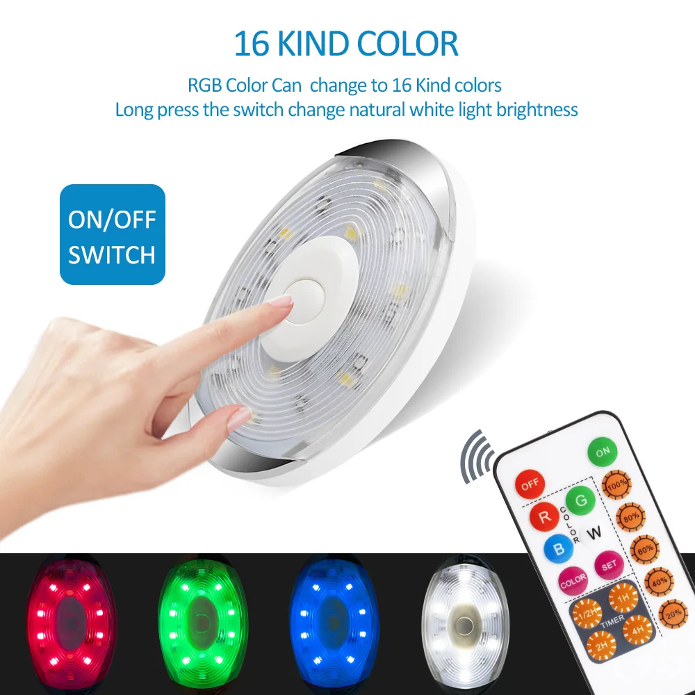 
Led Puck Lights,Wireless Under Cabinet Lighting with Remote 