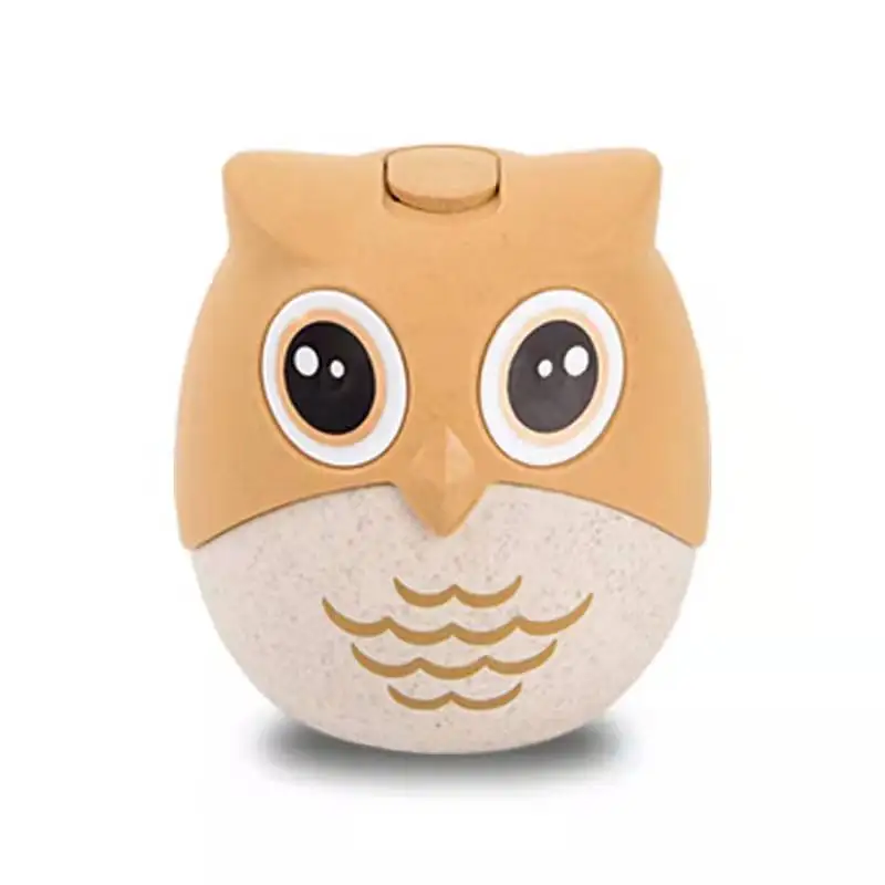 

2022 Wheat Straw Cute Owl Natural Toothpick Holder Dispenser with Toothpicks Creative Gift