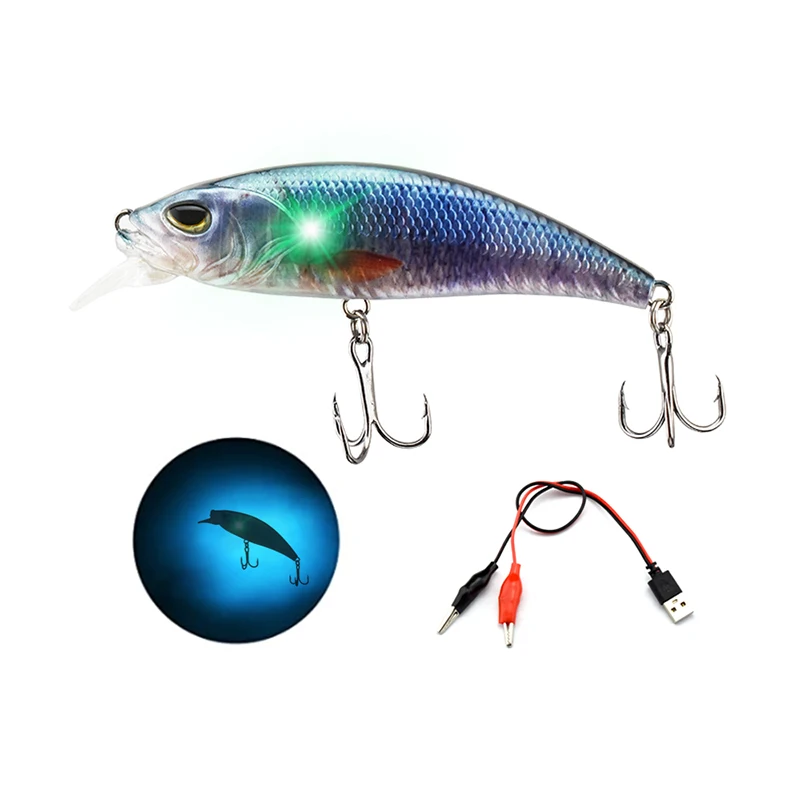 

Robotic Fishing Lures Electric Lure Swimbait Wobblers with USB Rechargeable Flashing LED Light, Lifelike colors, any color you want