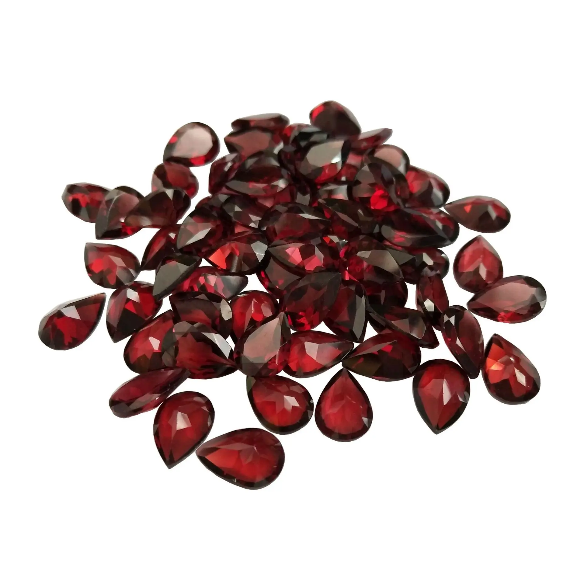 

wholesale factory Garnet Rose cut Slices Faceted Cabochon Gemstone tear drop garnet Beads For setting DIY Jewelry Findings, Red