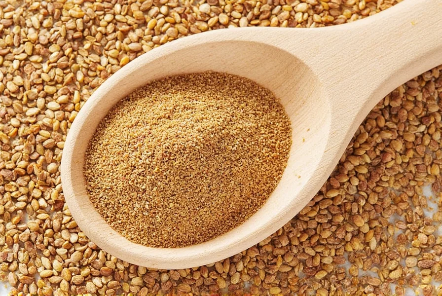 Whole cumin seeds next to ground cumin