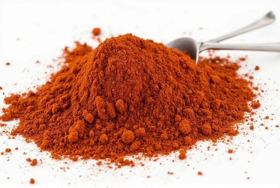 Chef's hands sprinkling ancho chili powder into a traditional Mexican mole sauce
