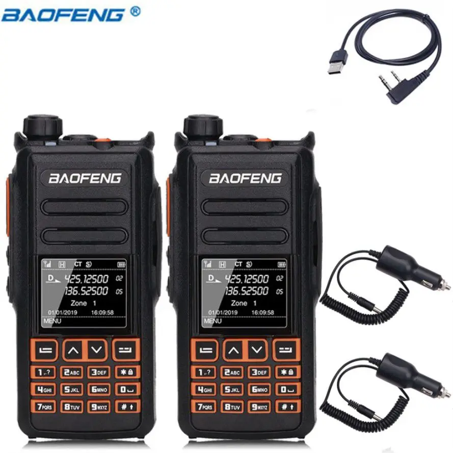 

2Pcs 2019 Baofeng DM X Digital walkie talkie GPS repeater function led color screen tier2 Dual Time Slot DMR ham Two Way Radio