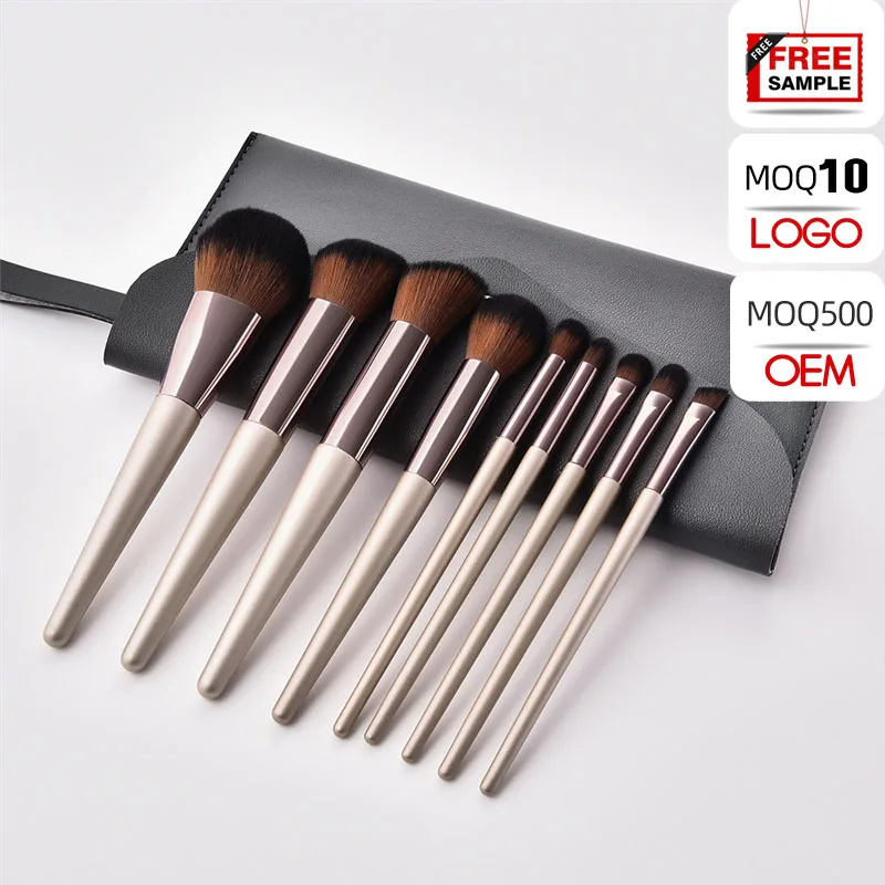 

2021 Hot New 10pcs other makeup brushes vegan makeup brush set glitter makeup brush set, Champagne makeup brush set