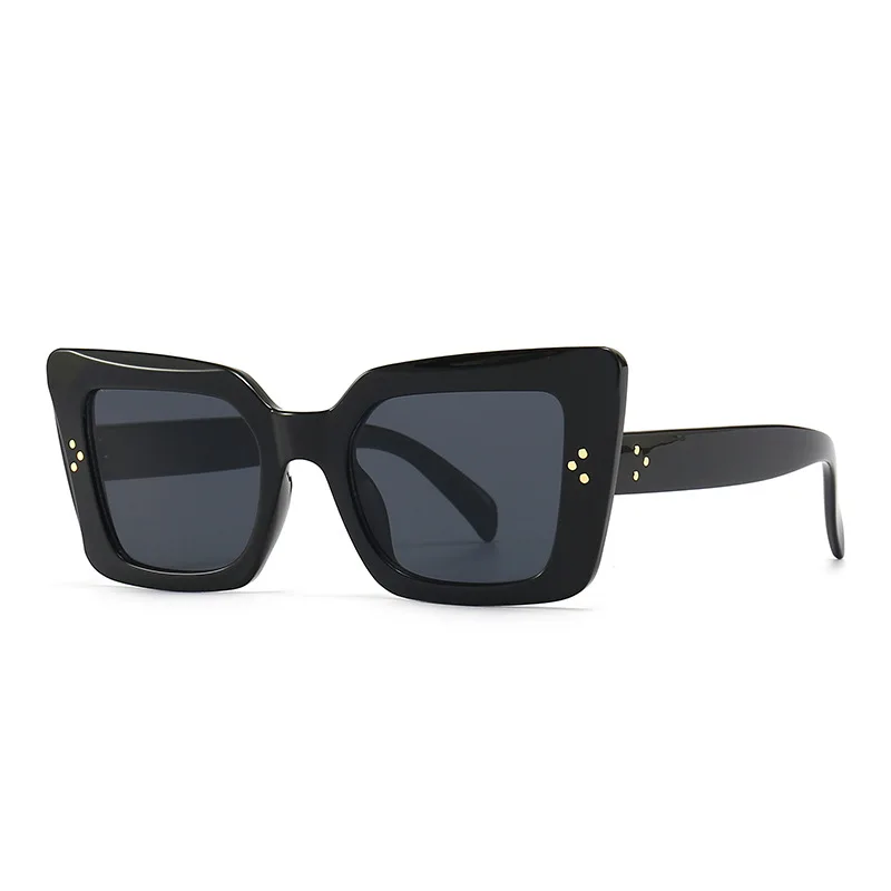 

Lbashades Retro Square Sunglasses Women Cat Eye 2021 Pc Frames Rivet Decoration Designer Men Shades UV400