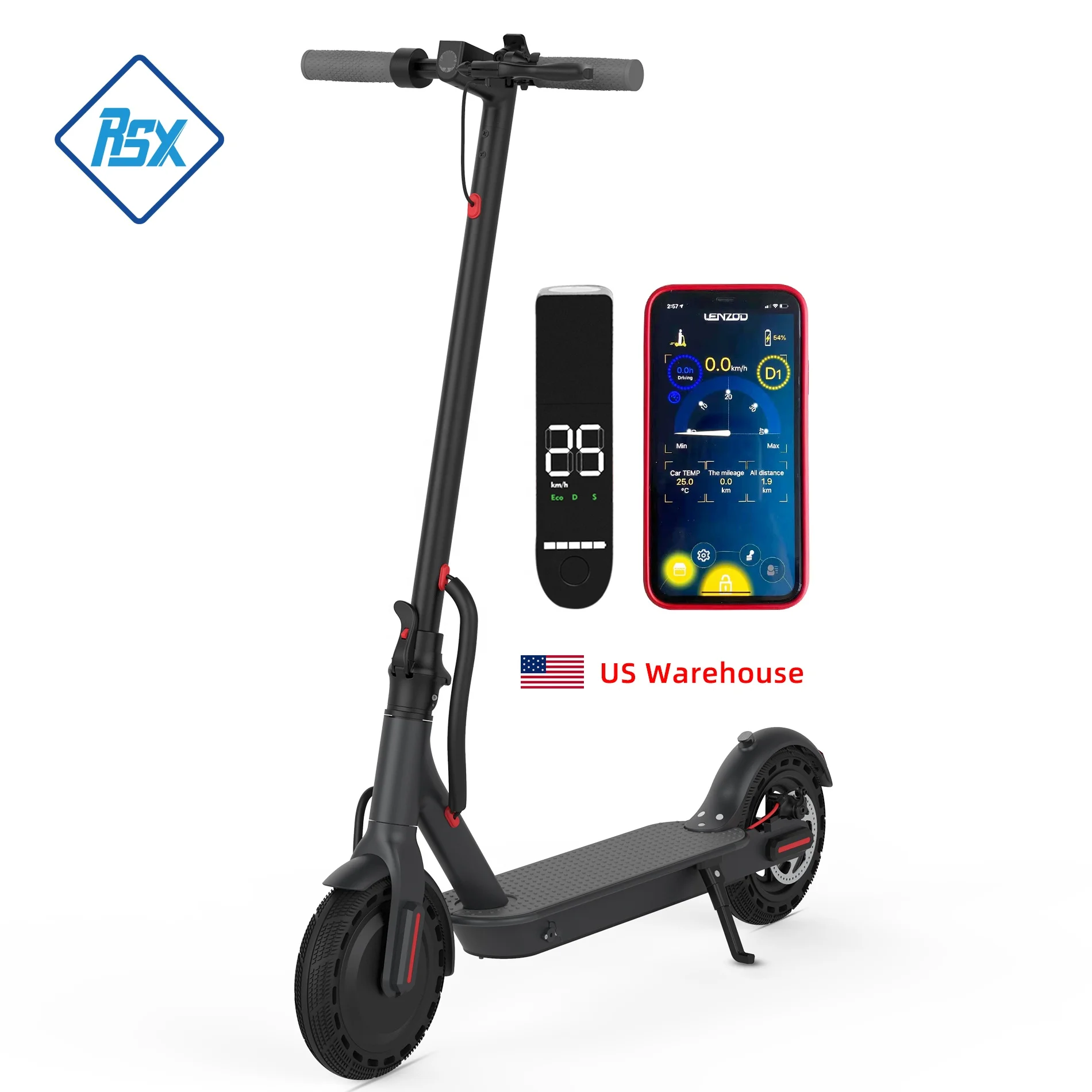 DDP Free Duty American USA US Warehouse Free Drop Shipping 36V 10Ah 350w Skateboard Foldable E scooter Adult Electric Scooter