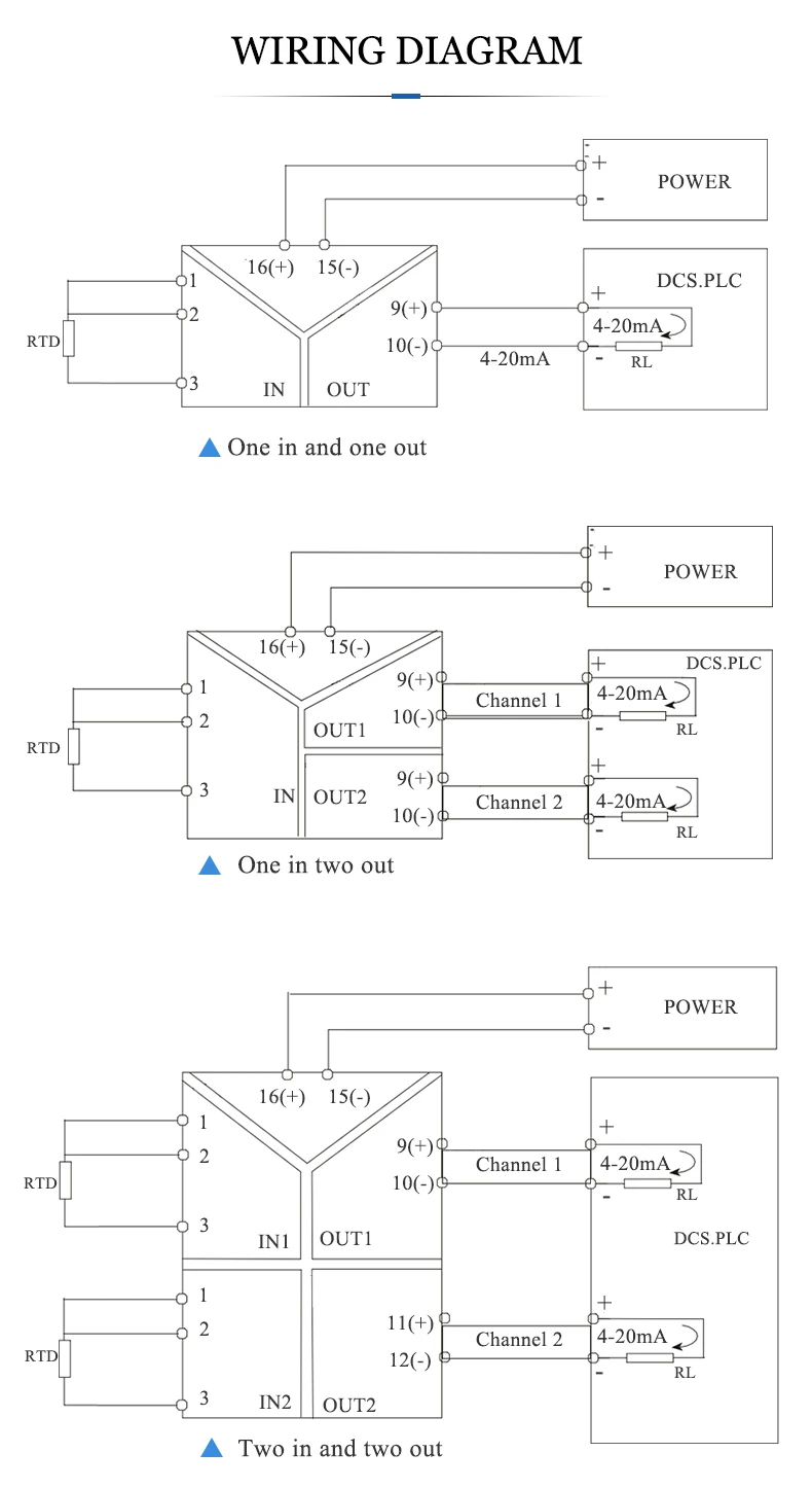 Analog Signal 420ma Pt100 Converter 1 In 2 Out Thermal Resistance