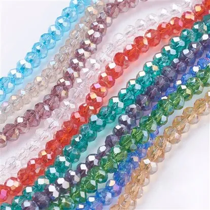 

PandaHall 3 mm Faceted Abacus AB Color Electroplate Glass Crystal Beads