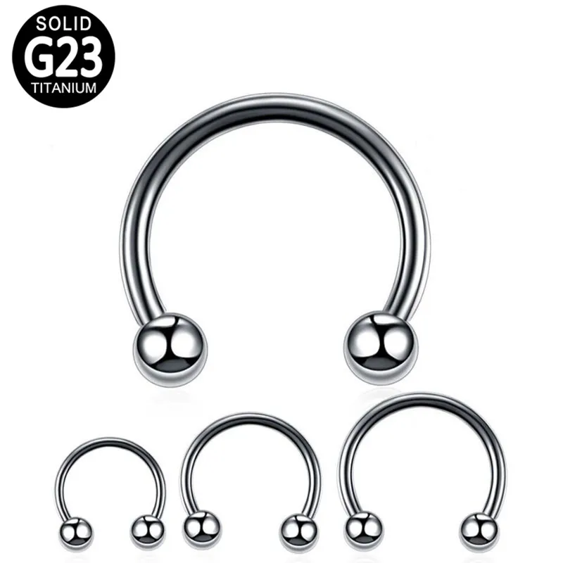 

Body Piercing Wholesale G23/ASTM F136 Titanium 16G Externally Treaded Horsehoe With Balls Jewelry Nose Earring