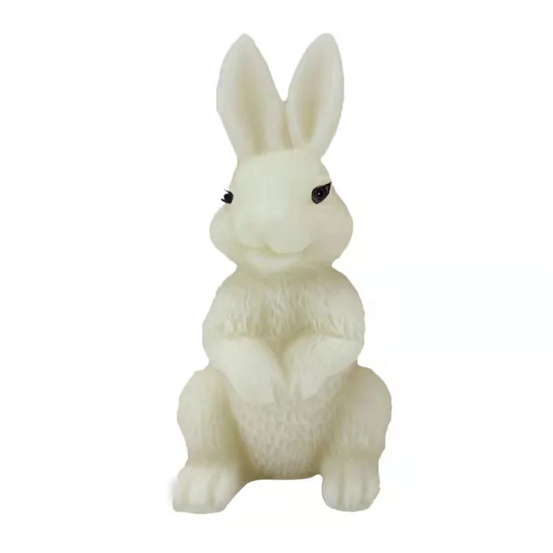 

W155 Easter animal rabbit silicone cake decoration mold diy plaster ornament candle mold, White