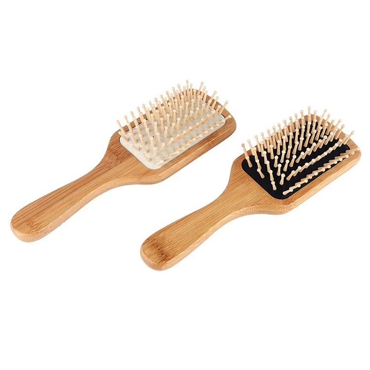 

Wholesale Detangling Wet And Dry Hairbrush Natural Bamboo Massage Comb Wood Wide Tooth Hair Brush, Natural color