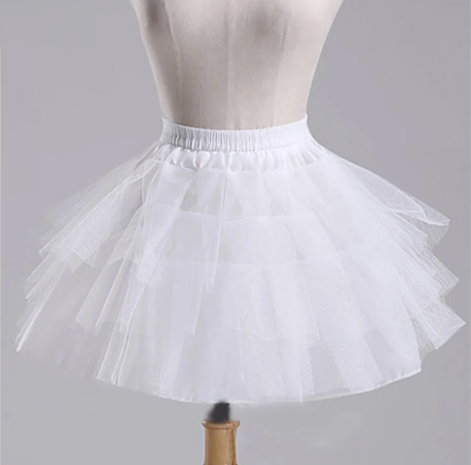 

wholesale bridal dress kids gown petticoat wedding children ball gown underskirt black petticoat girls Lolita, White