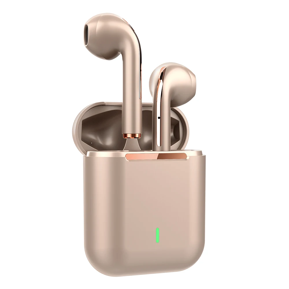 

2021 New earbuds J18 wireless bt v5.0 tws handfree sports earphone running headset, White black green gold