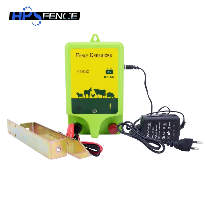 

Low impedance green color 1j adapter electric fence energizer with earthing stakes, Lightgreen&yellow