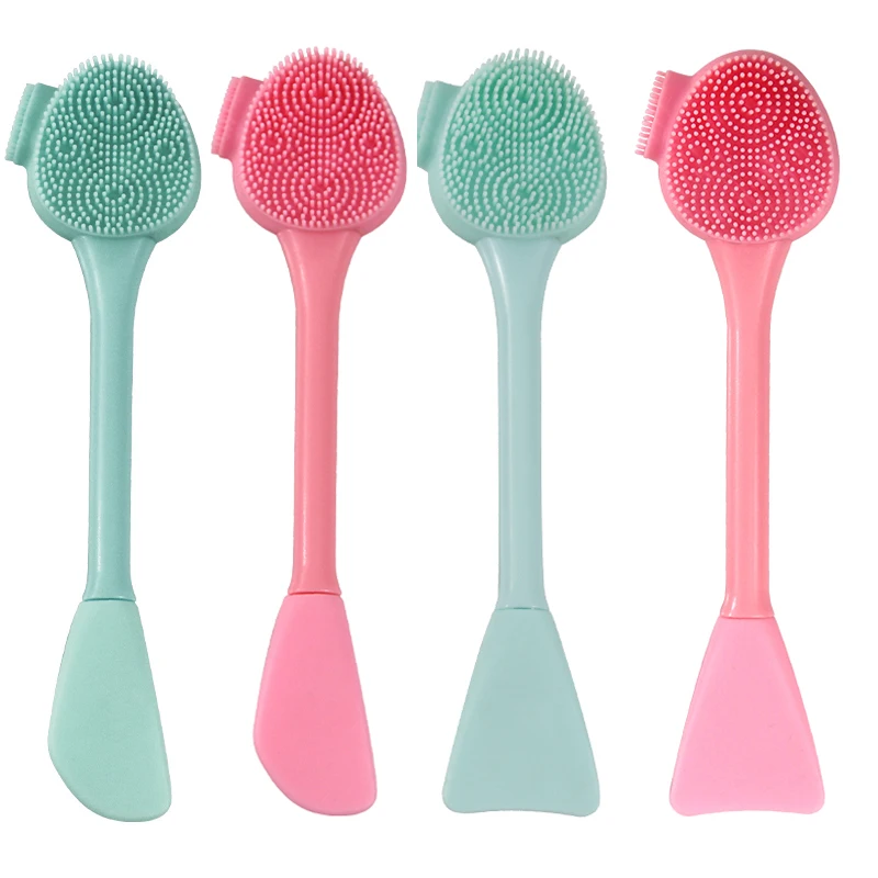 

New best selling amazon product 2021 New Design Mini Deep Silicon Face Facial Cleaner Brush, Mint green,pastel pink,mint green white,pastel pink white