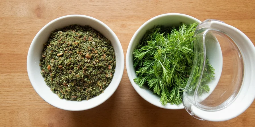 Fresh dill in a jar of water