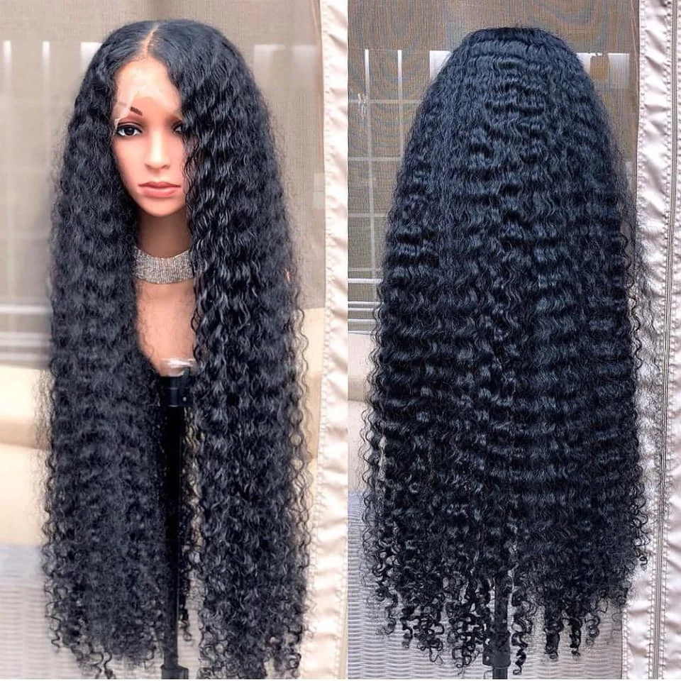 

150 Density Curly Human Hair Wig 13x4 Pre Plucked Lace Wig Sunlight Peruvian Remy Natural Short Curly Lace Front Human Hair Wigs, Natural color lace wig