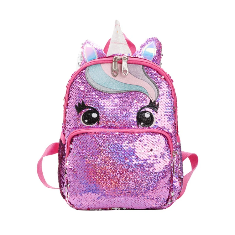 

Fashion Leather Bag Glitter Large School Bagpack Trendy Magic Reversible Shining Sequins Backpack For Children, As pictures