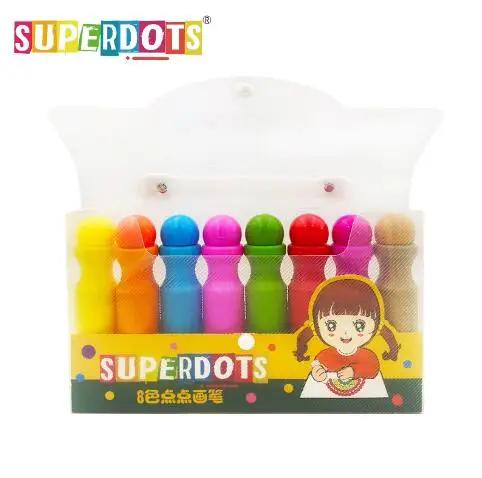 

SUPERDOTS CH2825 Portable case dot marker,18mm easy wash color dot ,ideal for kids art set and Bingo marker