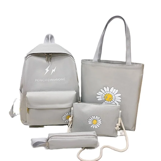 

Hot Style Latest Small Daisy Candy Color Four-piece Set For Junior High School School Bag For Girls, Picture color , can be customized