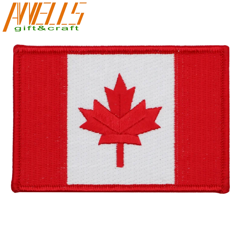 

Canada Flag Embroidered Patch Canadian Maple Leaf Iron On Sew On National Emblem Embroidery, 9 colors