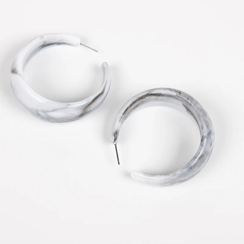 

Acrylic Earrings Hoop Earrings Acrylic Resin Drop Dangle Stud Earrings, Gray