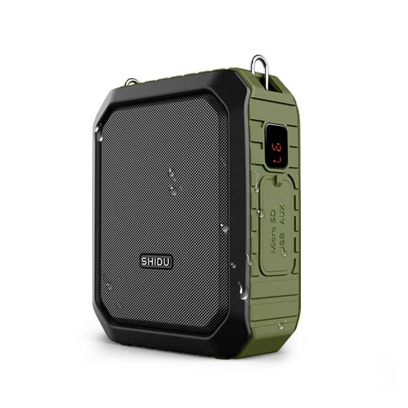 

SHIDU M800 UHF Original Waterproof Mobile Wearable Mini Portable Voice Amplifier Green Cordless Speakers With Micr