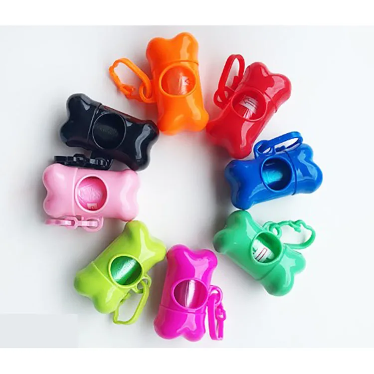

Hot Selling dog Bone Shape Pet Dog Poop Bag Dispenser Waste Garbage Bags Carrier Holder Set Pet Dog Waste Bag, Color