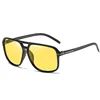 Wholesale large square frame men's polarized with night vision lens customizable eyewear