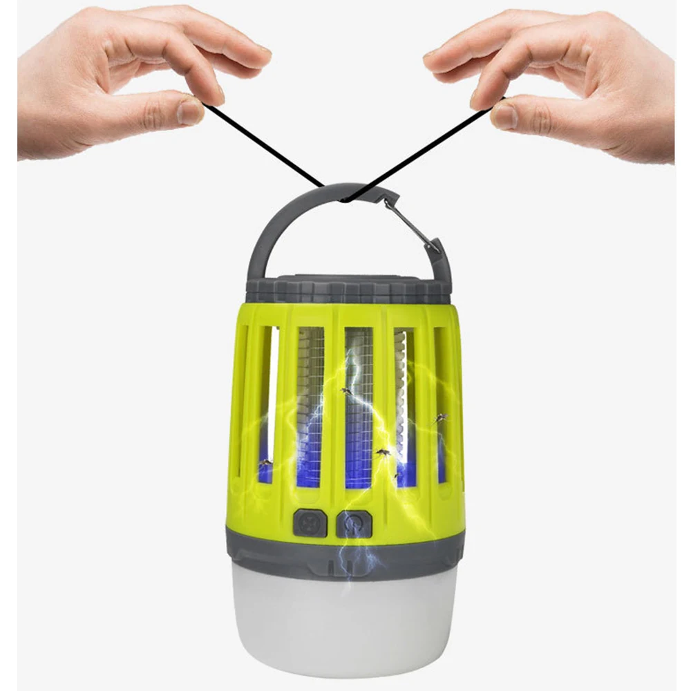 

2-in-1 Camping Lantern Bug Zapper Waterproof USB Charging Light Bulb Outdoor LED Light Mosquito Killer Lamp